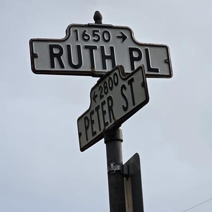 Street sign:  Ruth